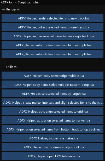 ADFXSound Script Launcher